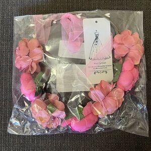 Pink Floral Hair Wreath